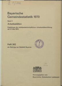 Heft 302 - 1970 Arbeitsstätten