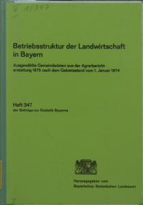 Heft 347 - 1974 Betriebsstruktur der Landwirtschaft