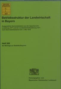 Heft 368 - 1971 Betriebssstruktur der Landwirtschaft