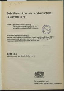 Heft 385 - 1979 Betriebsstruktur der Landwirtschaft