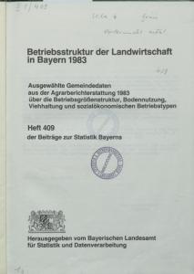 Heft 409 - 1983 Betriebsstruktur der Landwirtschaft